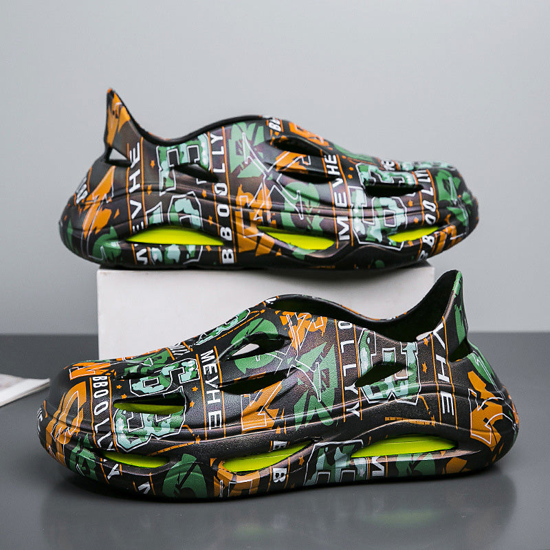 ✨👟Męskie modne antypoślizgowe kapcie zewnętrzne z graffiti