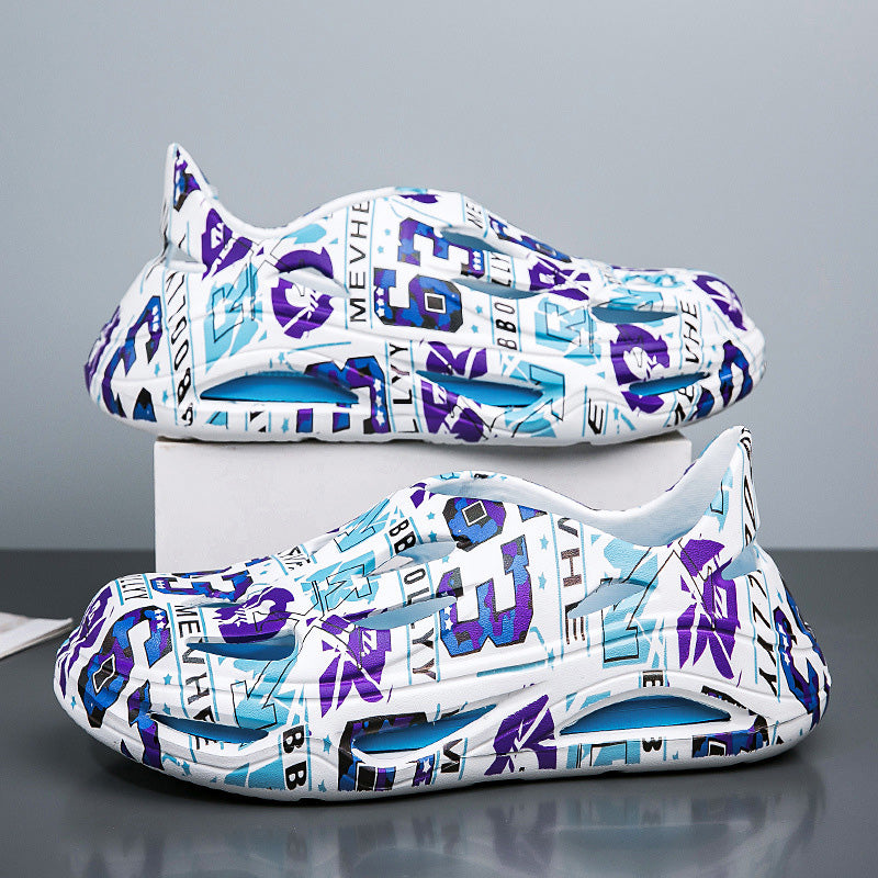 ✨👟Męskie modne antypoślizgowe kapcie zewnętrzne z graffiti