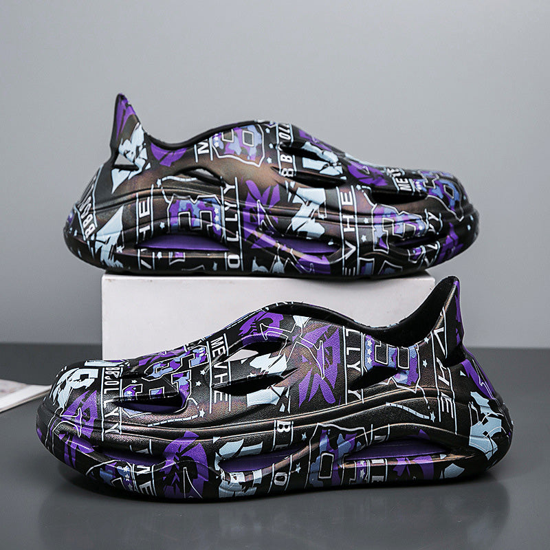 ✨👟Męskie modne antypoślizgowe kapcie zewnętrzne z graffiti