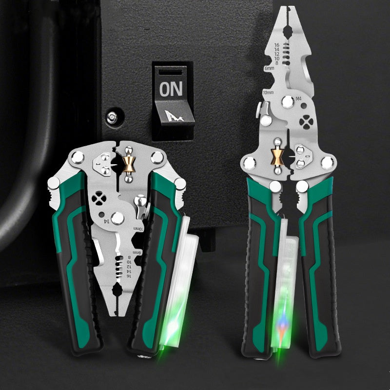 Wielofunkcyjne składane nożyczki do ściągania izolacji z funkcją testowania elektrycznego