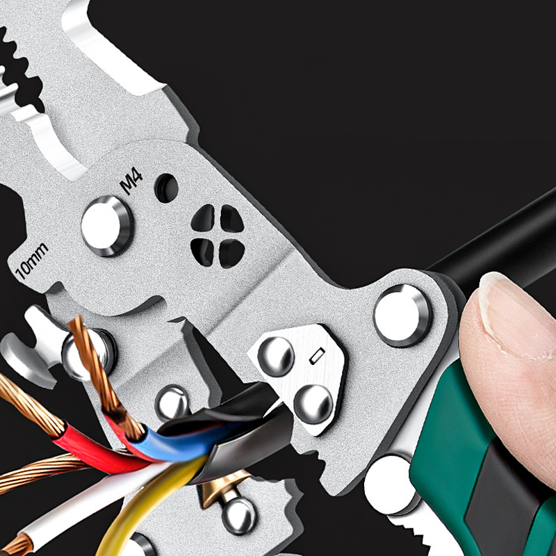 Wielofunkcyjne składane nożyczki do ściągania izolacji z funkcją testowania elektrycznego