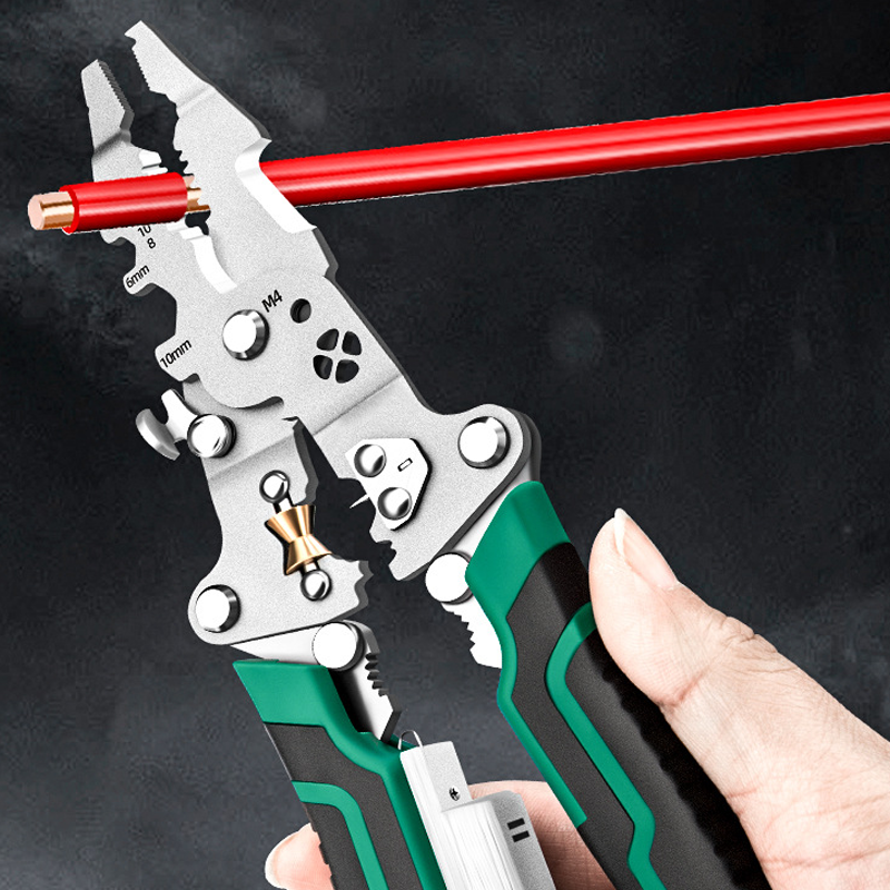 Wielofunkcyjne składane nożyczki do ściągania izolacji z funkcją testowania elektrycznego