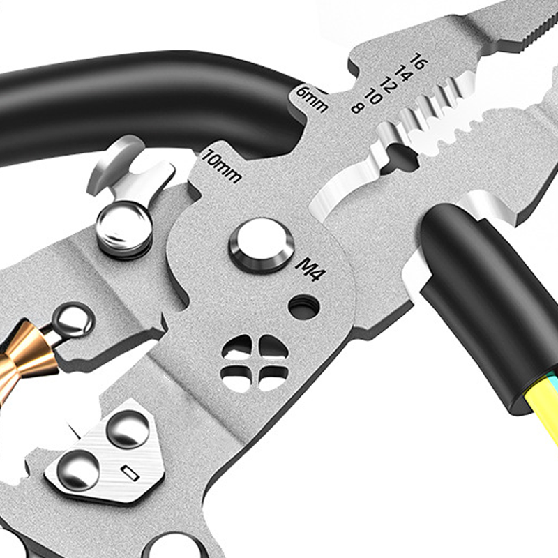 Wielofunkcyjne składane nożyczki do ściągania izolacji z funkcją testowania elektrycznego