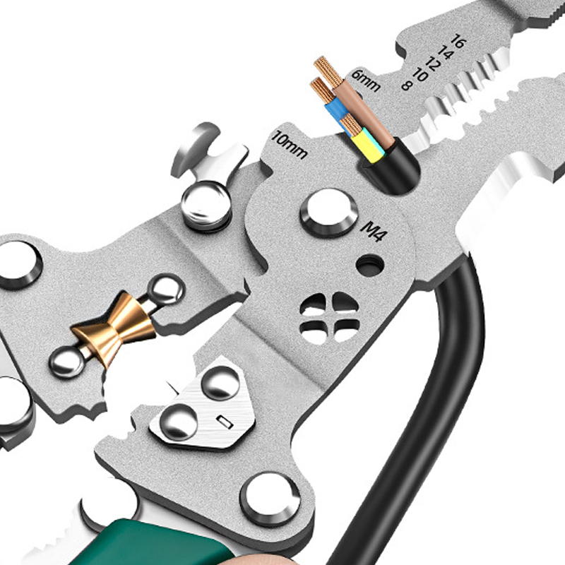 Wielofunkcyjne składane nożyczki do ściągania izolacji z funkcją testowania elektrycznego