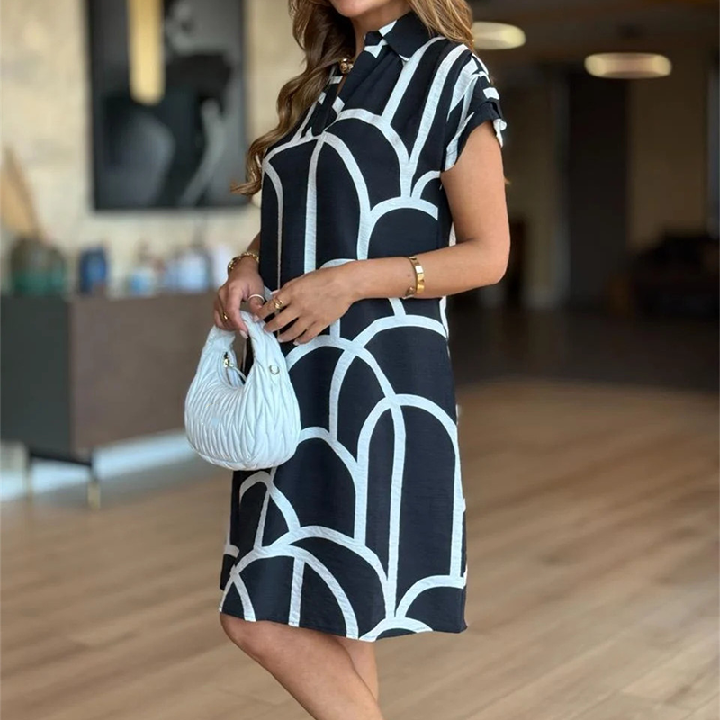 Urocze damskie sukienki z nadrukiem o luźnym kroju