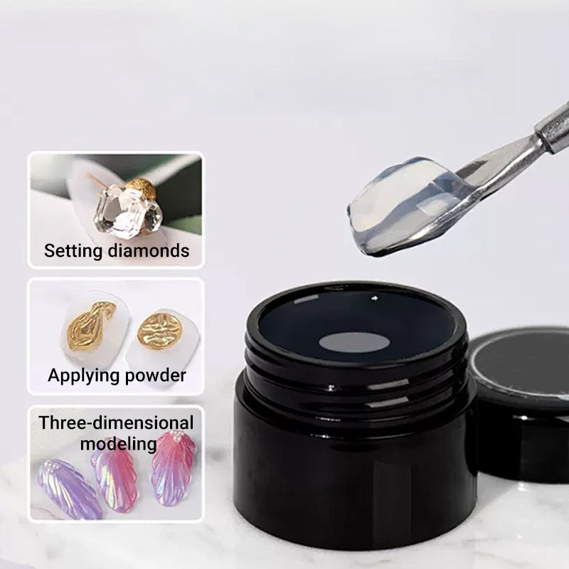 Dwustronny pędzel do zdobienia paznokci ze szpatułką💅