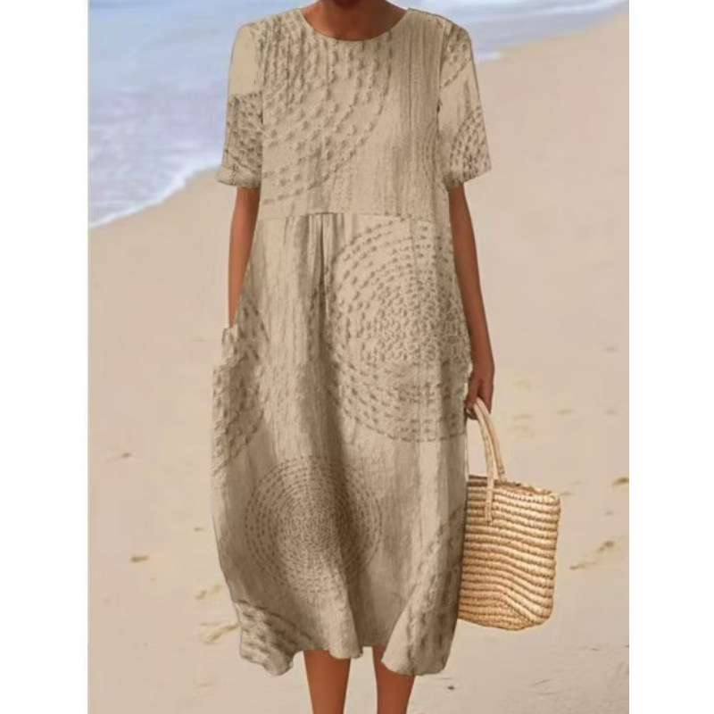 Damska luźna sukienka midi na co dzień