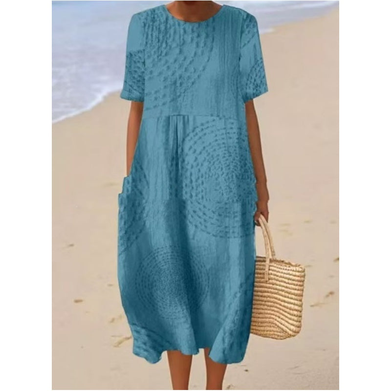 Damska luźna sukienka midi na co dzień