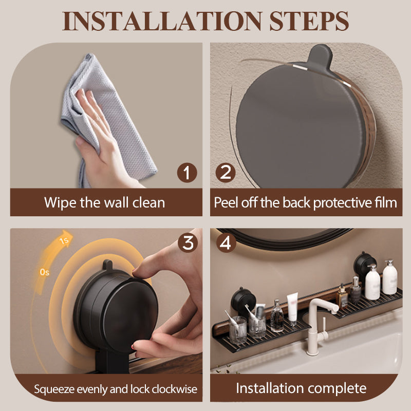 🔥Półka łazienkowa z przyssawką z orzecha włoskiego