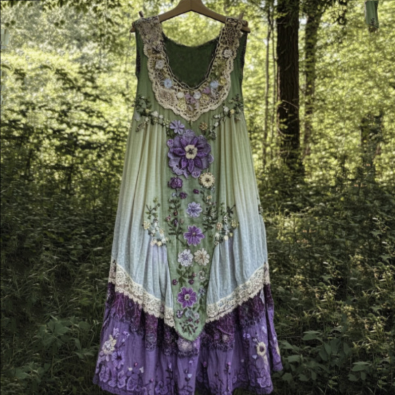 Damska sukienka bez rękawów w kwiaty w stylu vintage