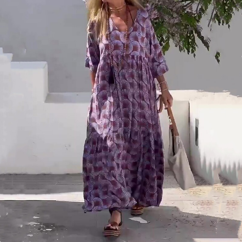 🔥2025 Nowa gorąca sprzedaż 🔥 Geometryczne Drukowanie Sukienki Plusy Rozmiar