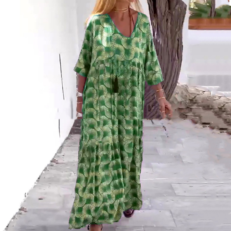 🔥2025 Nowa gorąca sprzedaż 🔥 Geometryczne Drukowanie Sukienki Plusy Rozmiar