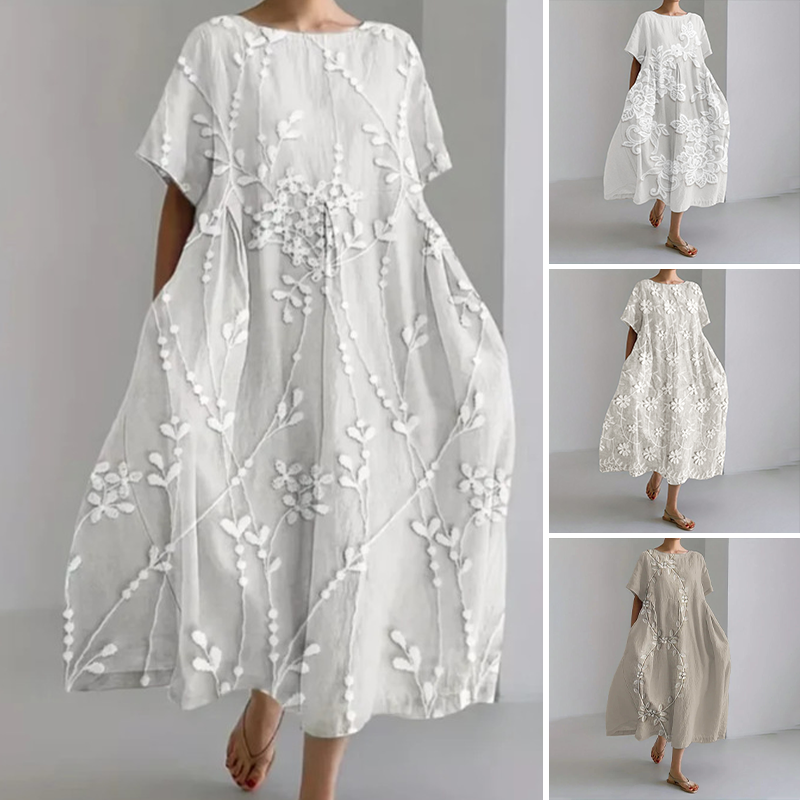 100% lniana wygodna sukienka maxi