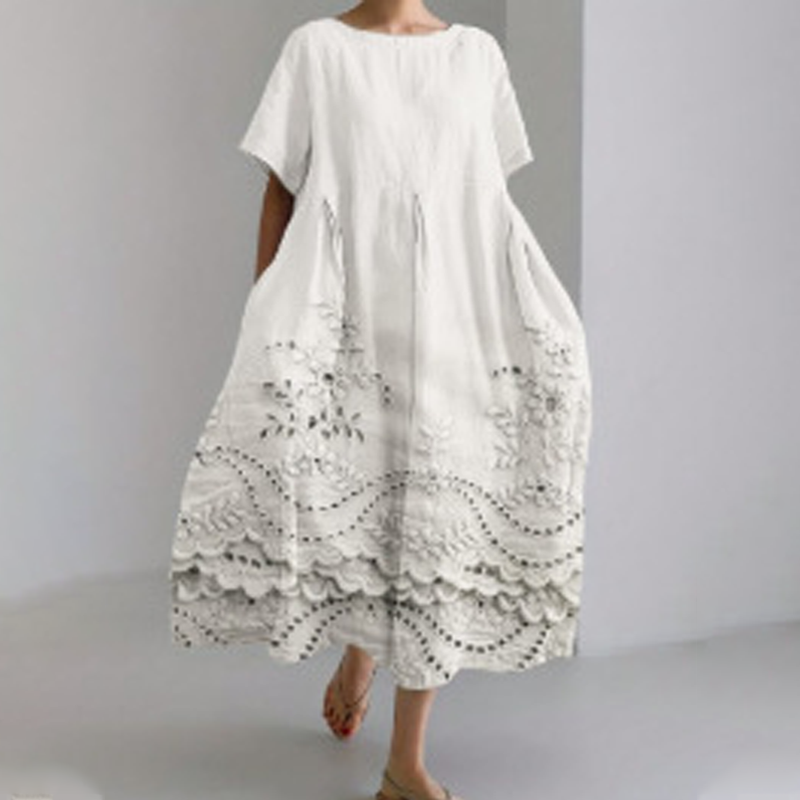 100% lniana wygodna sukienka maxi