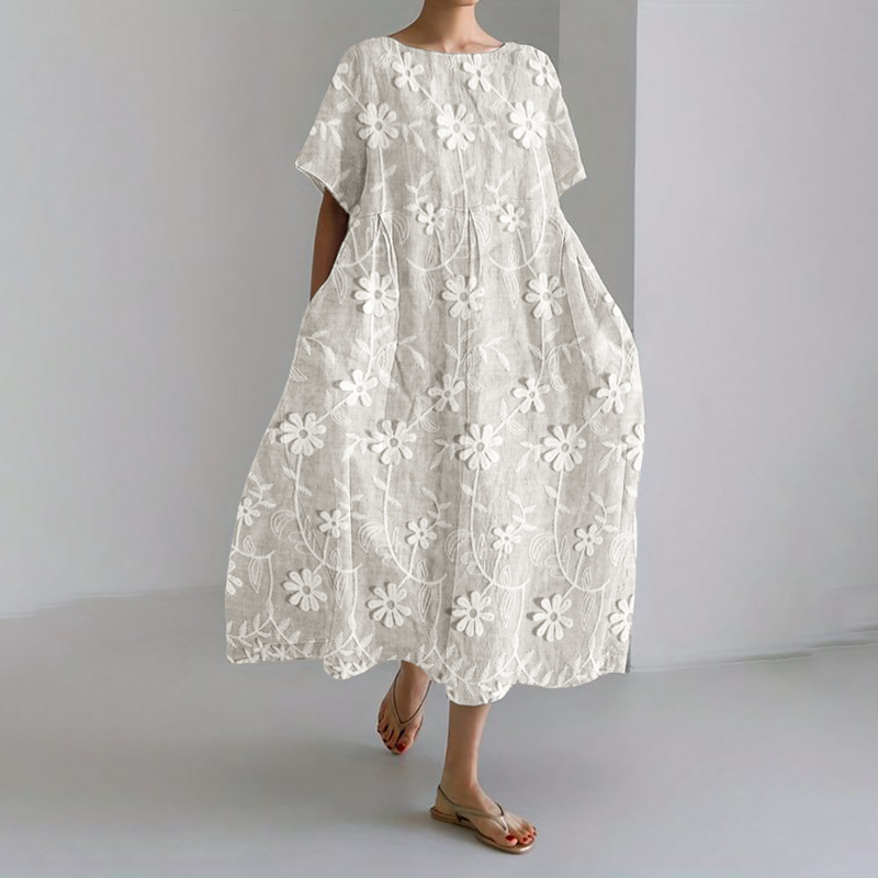 100% lniana wygodna sukienka maxi