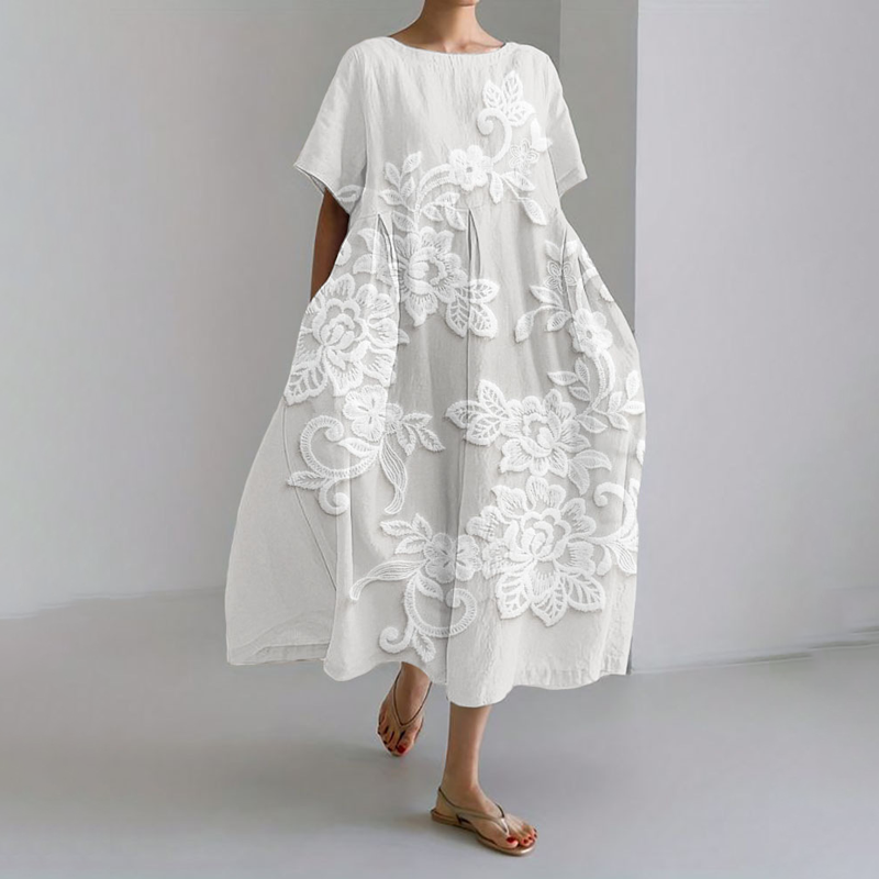 100% lniana wygodna sukienka maxi