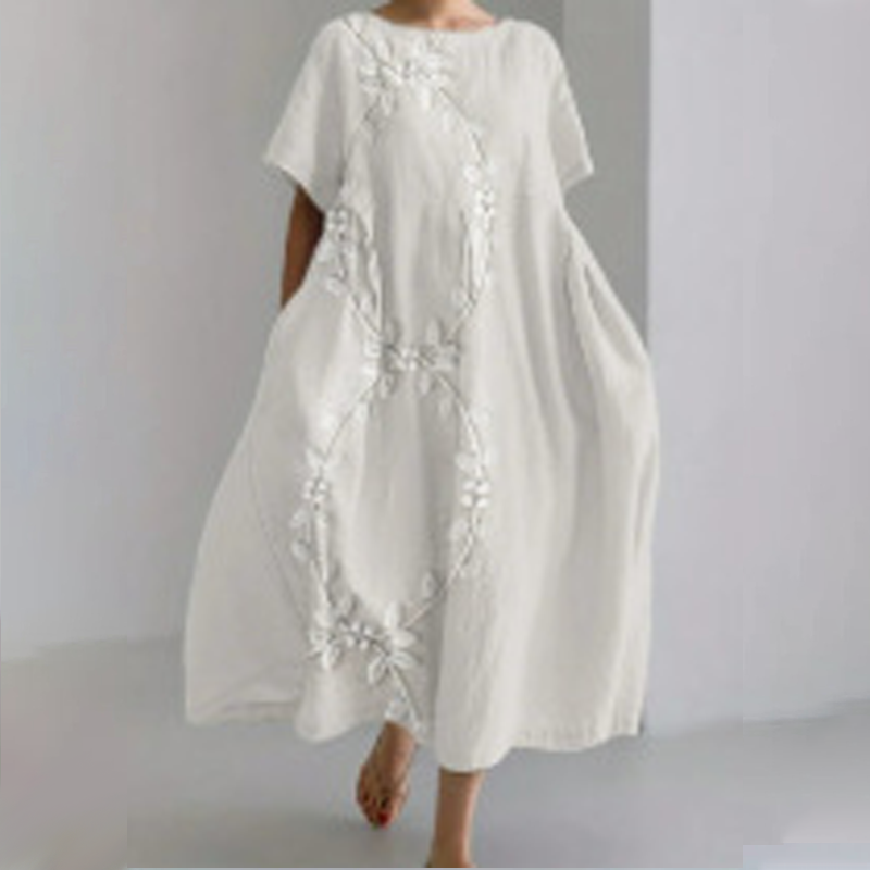 100% lniana wygodna sukienka maxi