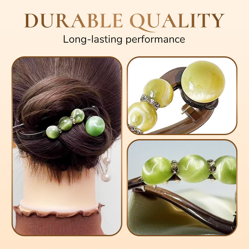 ✨Elegancka spinka do włosów z koralikami kociego oka