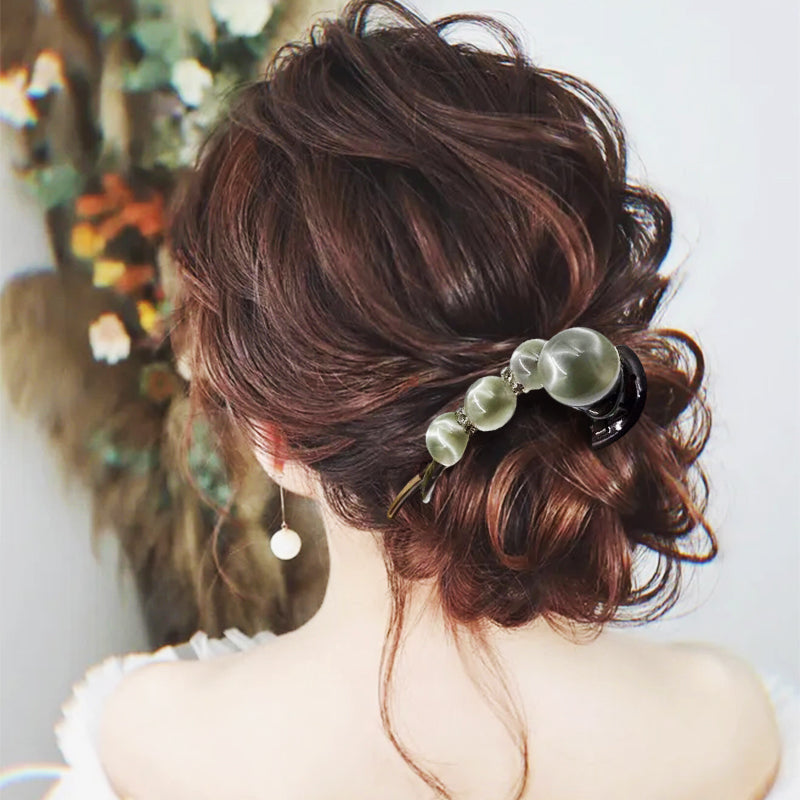 ✨Elegancka spinka do włosów z koralikami kociego oka