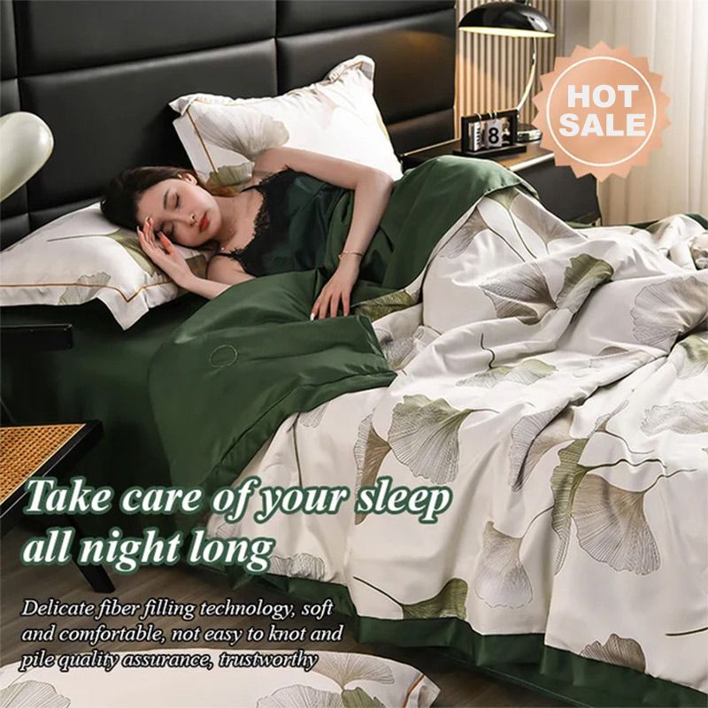 🧊Oddychająca letnia kołdra 4-częściowa do prania Icy Cool - 😴Zapewnia komfortowe warunki do spania