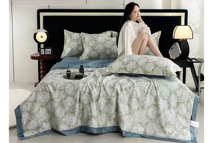 🧊Oddychająca letnia kołdra 4-częściowa do prania Icy Cool - 😴Zapewnia komfortowe warunki do spania