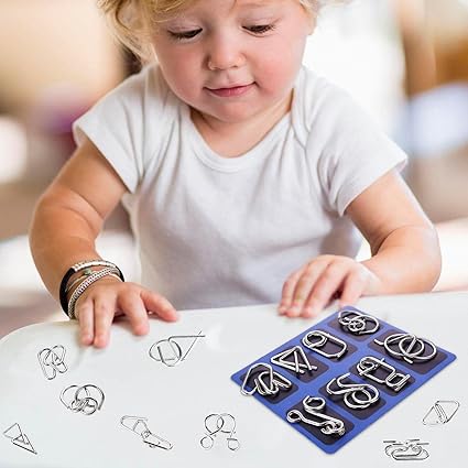 🧠 Edukacyjne zabawki intelektualne IQ Toys, metalowe łamigłówki Brain teaser