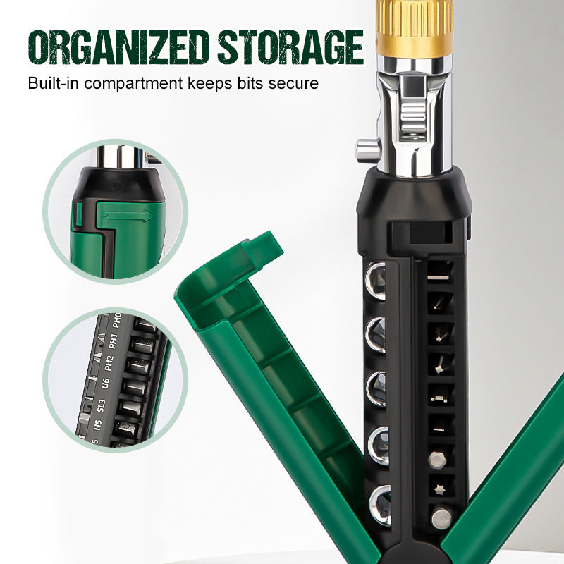 🔧14-funkcyjny śrubokręt z regulowaną grzechotką