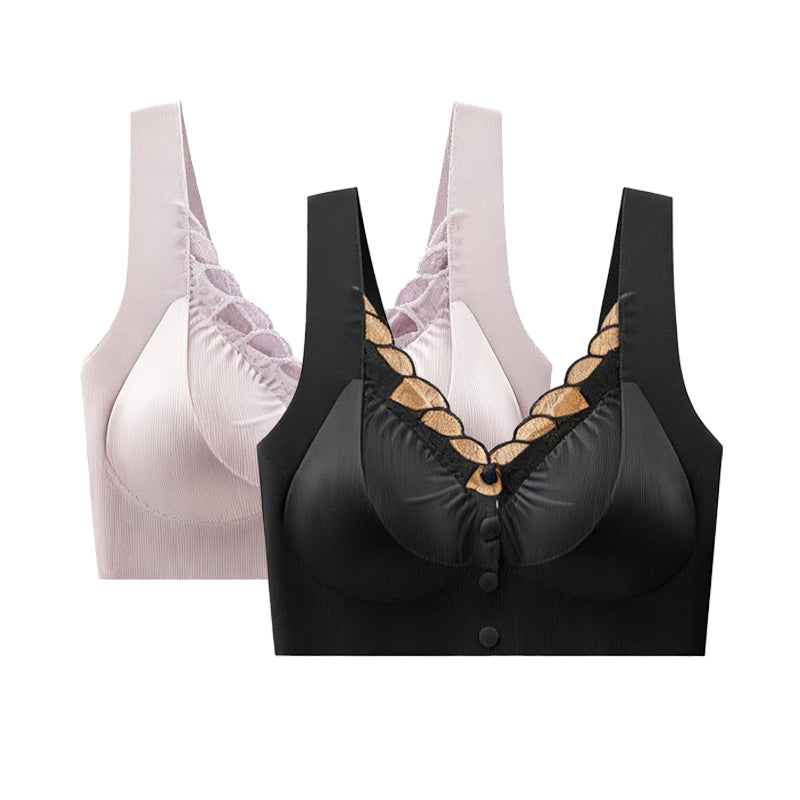 Biustonosz push-up z koronką bez szwów