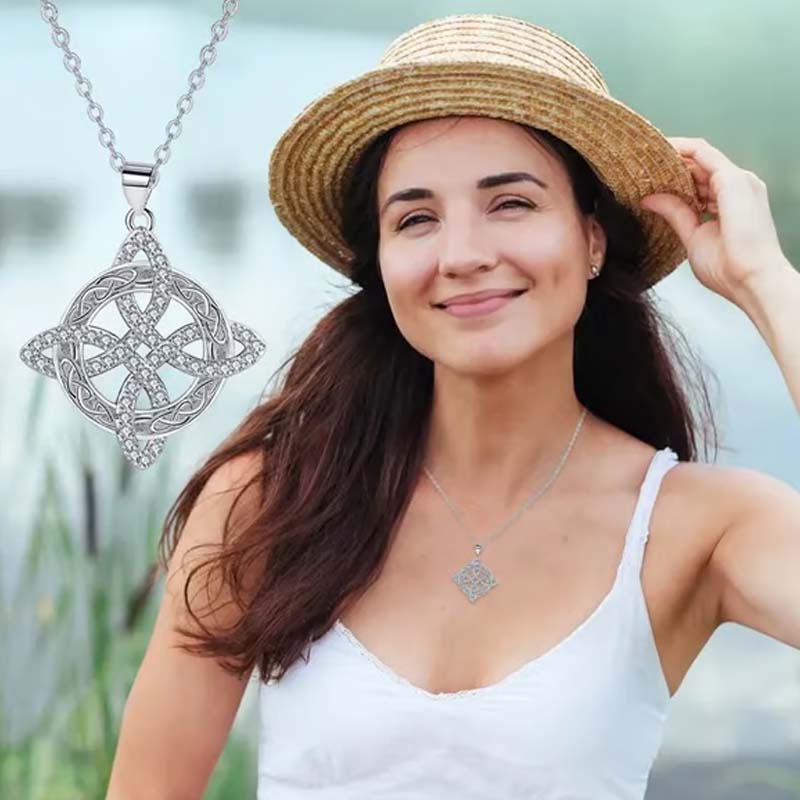 💐HOT SALE📿Witches Knot Necklace Sparkling Starburst Pendant